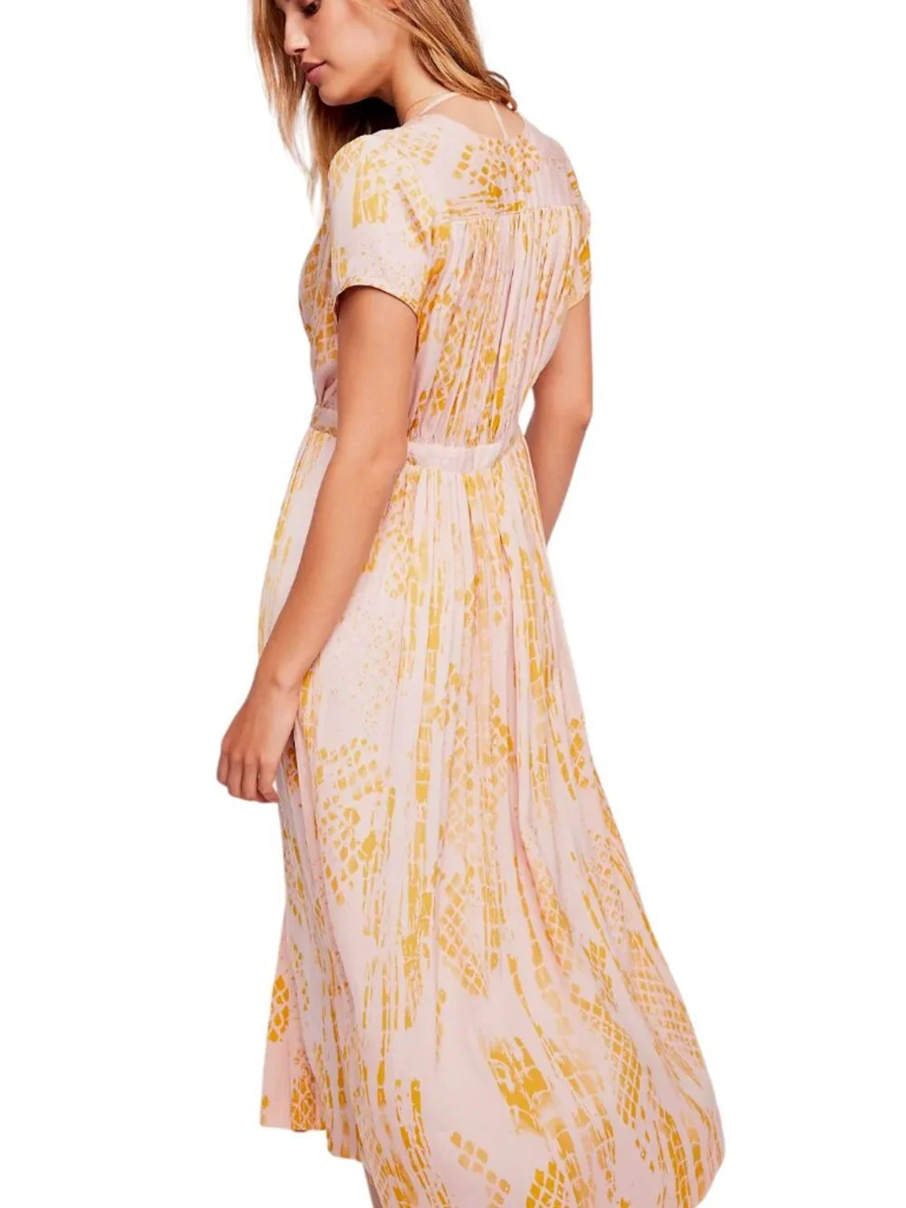 Free People Kimono Duster Womens Large Pink Romantic Satin Robe Cover Up New - Picture 6 of 13